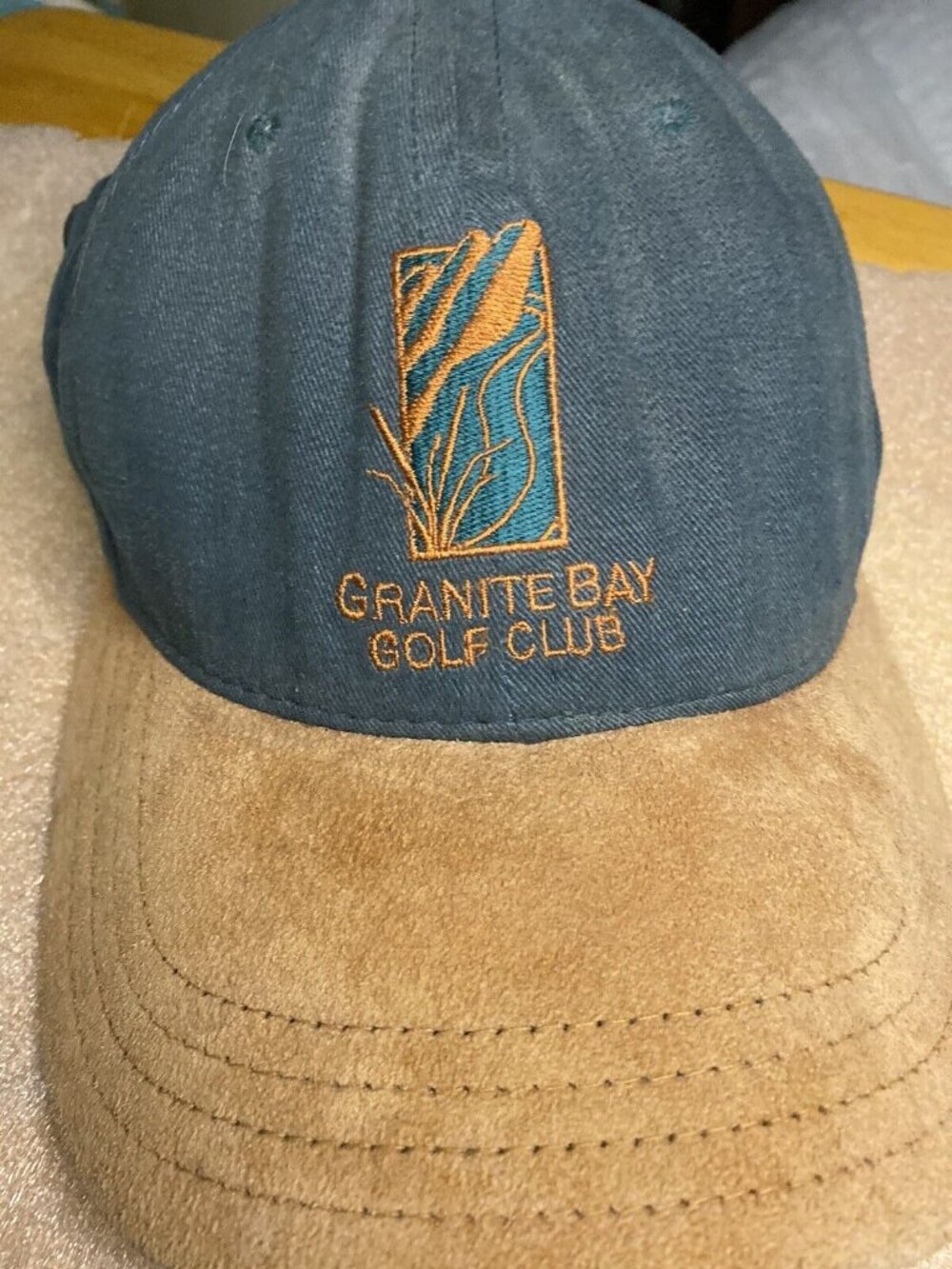 Granite Bay Golf Club Hat Cap Green Tan Suede Bill Adjustable Legendary Logo